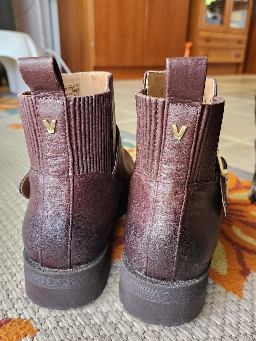 Vionic Brown Ankle Boots with Gold Buckle - Picture 3 of 10